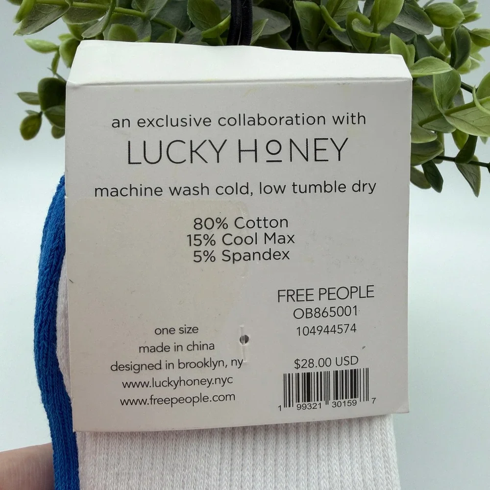 Free People FP Movement x Lucky Honey Ruffle Sneaker Athletic Sock 2-Pack NWT
